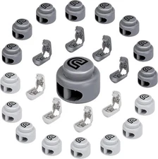 Cord Locks and End Clips for No Tie Shoelaces, Heavy Duty Toggle Stoppers for...