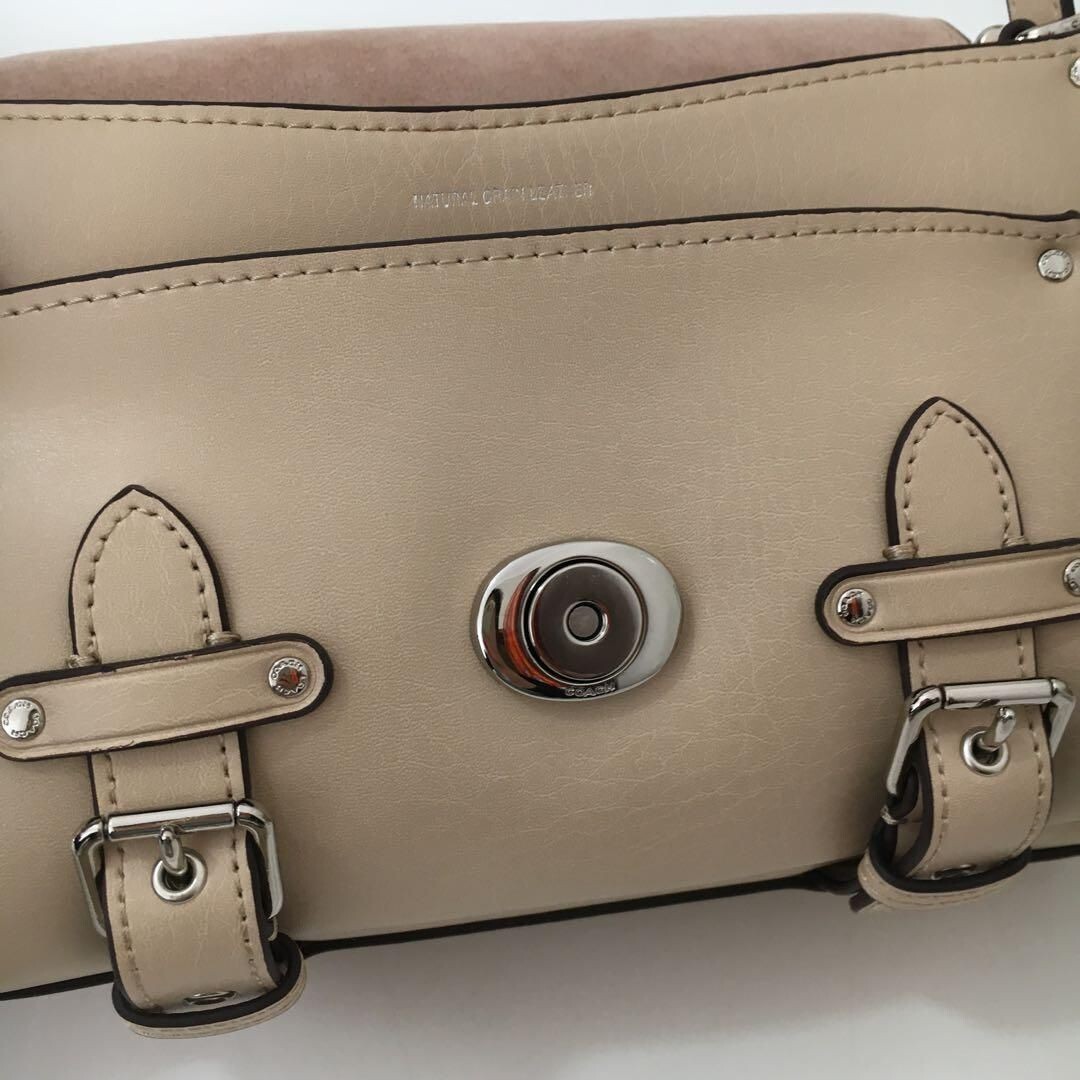 COACH CT721 Cargo Soft Tabby Beige Leather Shoulder Bag Outlet New