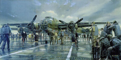 ''Early Launch'' - James Dietz Art - Doolittle Raiders on USS Hornet 1942