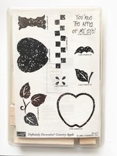 Stampin Up Set Definitely Decorative Country Apple 2001 - 9 UNUSED Rubber Stamps