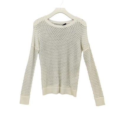 Theory Women Coastal Linen Blend Tollie B Sag Harbor Open Knit Sweater P 0 Ivory