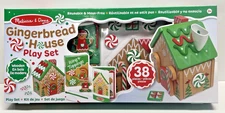 Melissa and Doug 38pc Wooden Gingerbread House Playset Christmas Holiday Toy NEW