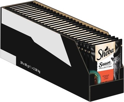 SHEBA Nassfutter für Katzen Sauce Collection Sauce Lover mit Rind 28 x 85 g 