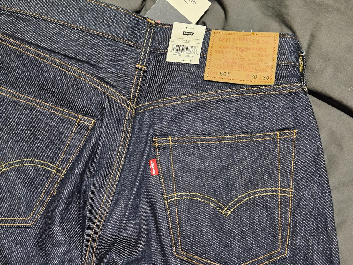 Levi's 501 Raw Selvedge Jeans W30 L30 Denim NWT Straight fit