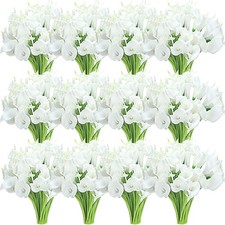 100 Pcs Calla Lily Artificial Flowers Bulk 14 Inch Comfortable Touch Calla Li...