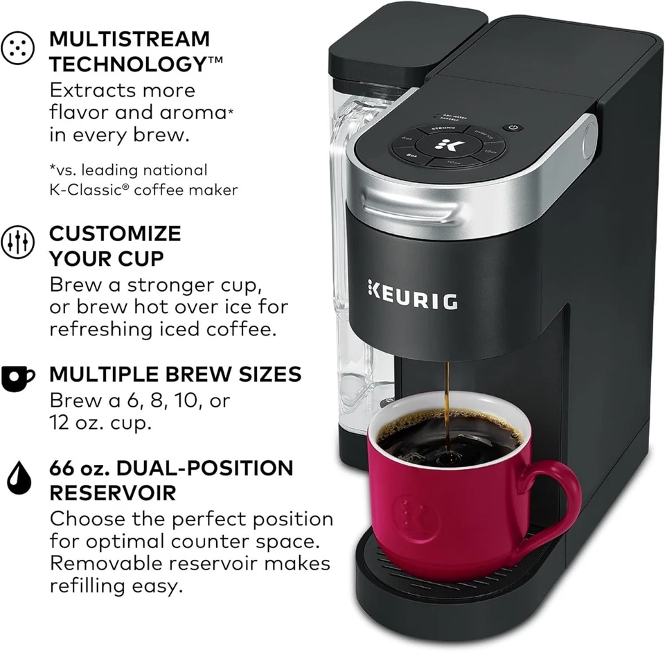 Fast & Efficient Single Serve Coffee Machine - 4 Brew Options, 66 oz Reservoir - Image 4 of 4