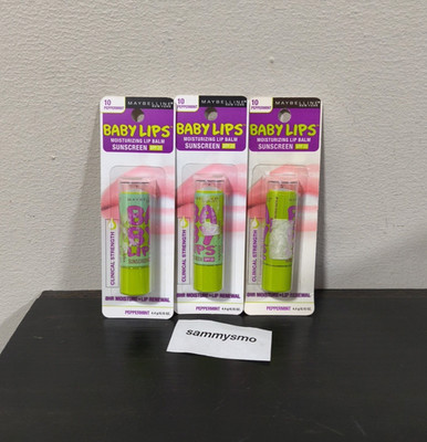 Maybelline Baby Lips #10 PEPPERMINT Moisturizing Lip Balm Sunscreen SPF20 x3