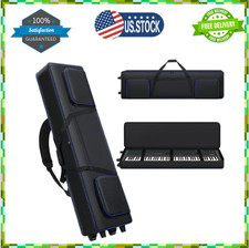88 Key Keyboard Case With Wheels Portable Padded 88 Piano Case 53" x14.5"x7...
