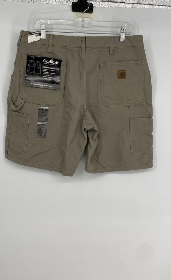 Carhartt Mens Tan Cotton Flat Front Pockets Work Cargo Shorts Size 36 - Image 2 of 4