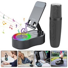 5 in1 Cell Phone Stand Holder with Wireless Bluetooth Speaker Induction Audio US