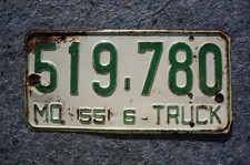 1955 Missouri Truck License Plate