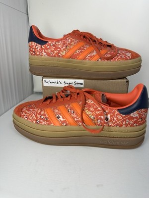 adidas Gazelle Bold 'Ornate Preloved Red' Paisley Sneakers Women's