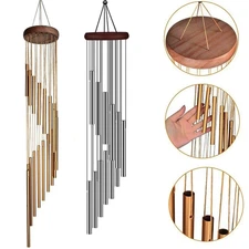 12-Tube Aluminum Alloy Wind Chimes with Bells: Home, Garden & Memorial Decor