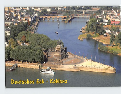 #ad Postcard Aerial View Deutsches Eck Koblenz Germany $6.99