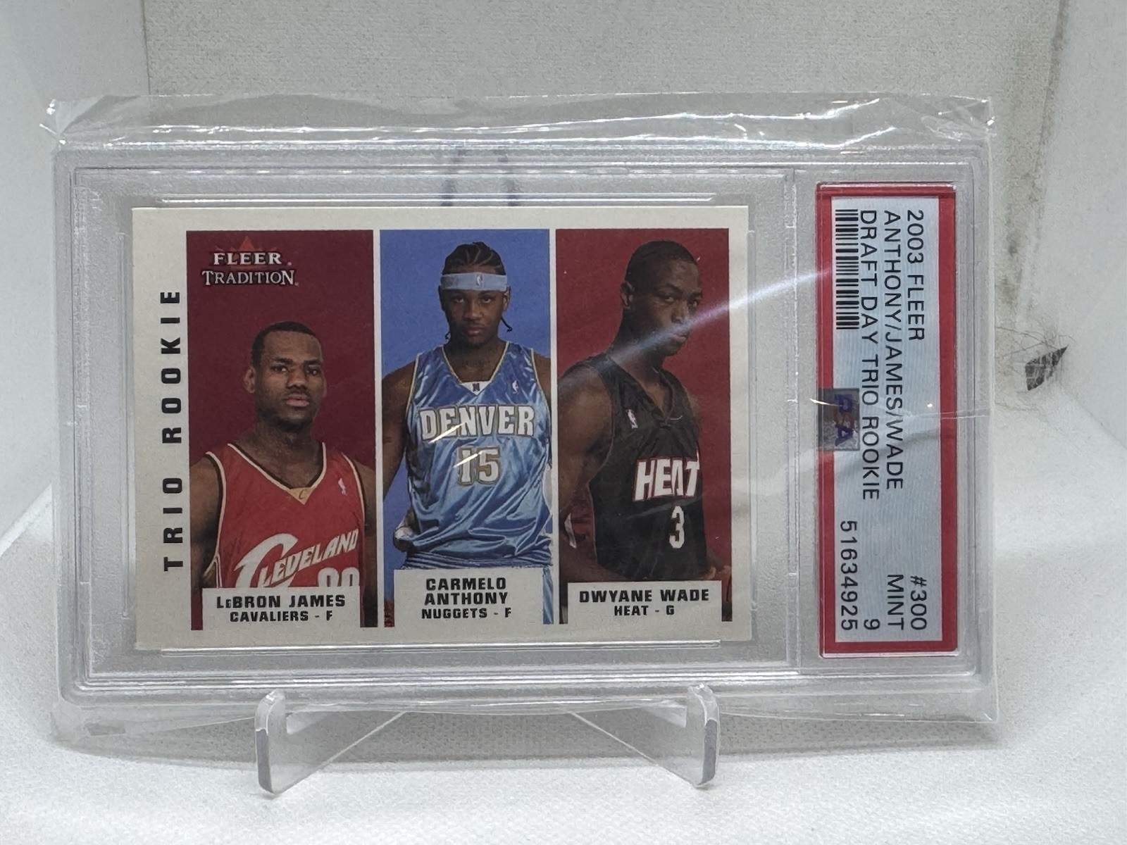LeBron James 2003 Fleer Tradition #300 Trio Rookie (w/C. Anthony