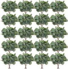 200 Pcs Artificial Eucalyptus Stems Leaves Bulk 11.8 Inches Tall Silver Dollar