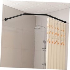 Diamond Shaped Corner Shower Curtain Rod, Both Sides: 22"-34.8", Matte Black