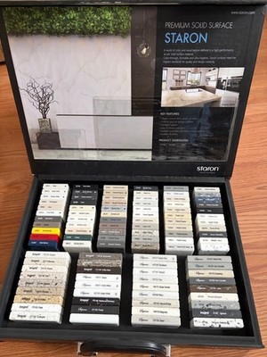 Staron Premium Solid Surface Acrylic Materials Sales Kit, 102 Samples w/Case