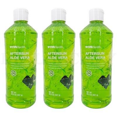 CVS Health Aftersun Aloe Vera Moisturizing Soothing Gel 20oz Lot of 3