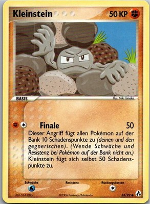 Pokémon Kleinstein 53/92 EX Legend Maker 2006