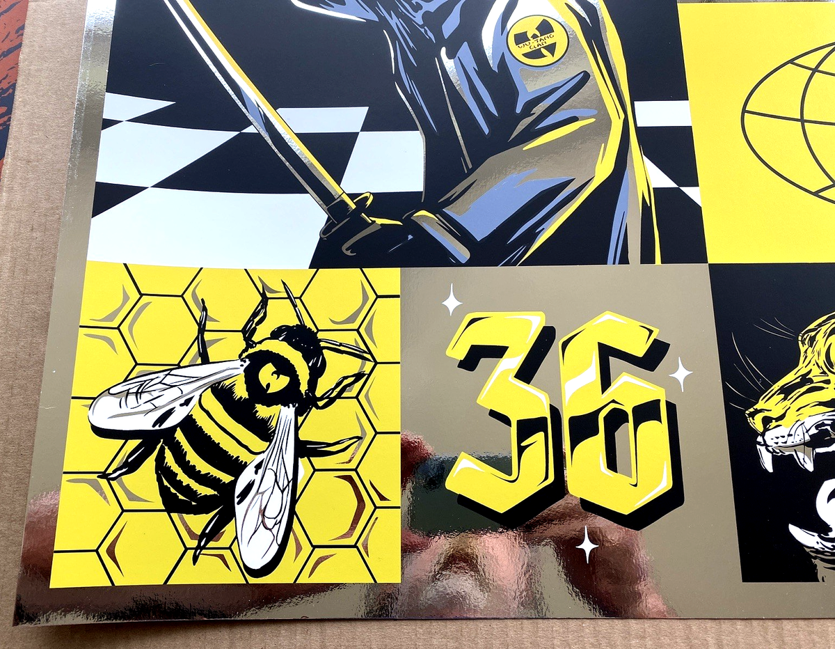OFFICIAL WU-TANG CLAN SILVER FOIL AE SIGNED POSTER San Francisco
