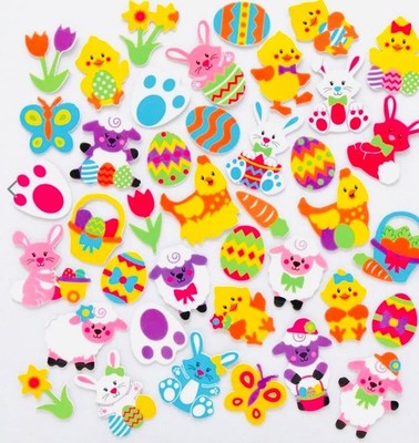 25 Ostern Schaumstoff Aufkleber Kinder Scrapbooking Karten basteln Kunst Hase Ei Küken