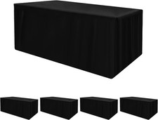 Custom Black Tablecloth for 6-Foot Rectangular Tables, 72x30 inches