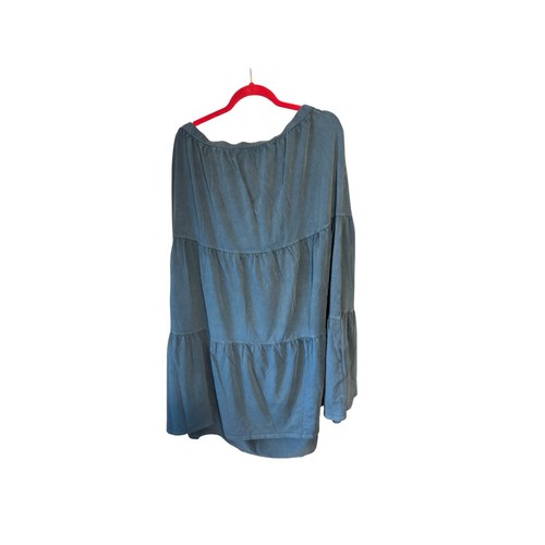 Indigo Thread Co Womens Everyday Modern Pull On Skirt 1X Plus Size Size Blue - Picture 2 of 5