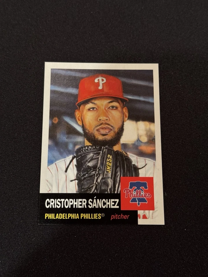 Cristopher Sanchez Phillies 2025 Topps MLB Living Set Card 871 Black Ink Bio SP - Image 2 of 3