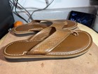 Johnston & Murphy Weave Brown Leather Sandals Flip Flops US 9 — photo 3