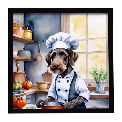 Caroline's Treasures German Wirehaired Pointer The Chef Framed Metal Print
