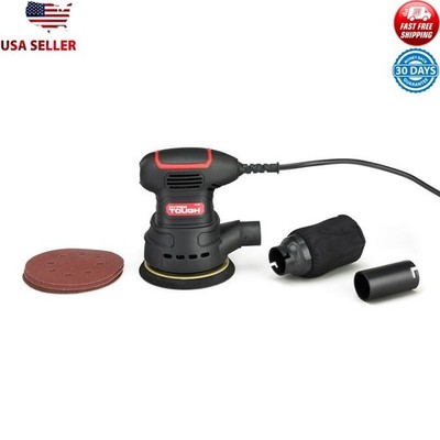 2.5Amp Corded 5 In Orbital Sander Dust Bag Vacuum Adapter 3 Sanding Sheets New