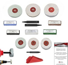 Bench Grinder Metal Polishing Kit 4" x �" Wheels + Drill Use Kit 3" x �" Wheels