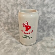 Vintage 1985 Parkbräu Frisch vom Faß 1L Rastal Stoneware Beer Stein Mug Germany!