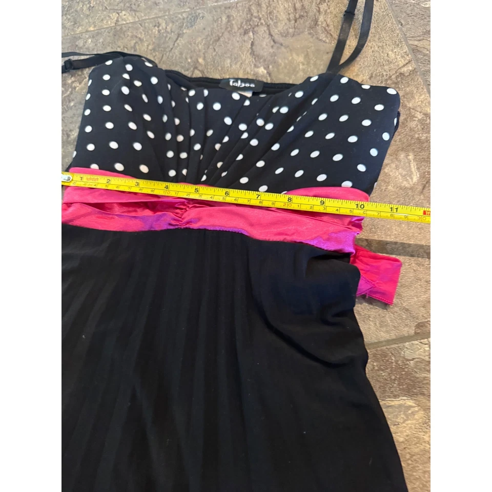 Maxi Vestido Y2k Tabú Negro Lunares Rosa Caliente Fiesta Cóctel Para Mujer Mediano Foto 4 de 4