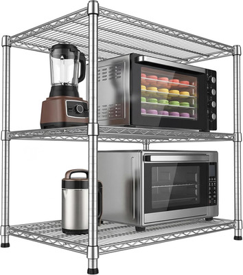 24''Depth Metal Wire Shelving Unit Storage Shelves Adjustable Kitchen Shelf Micro