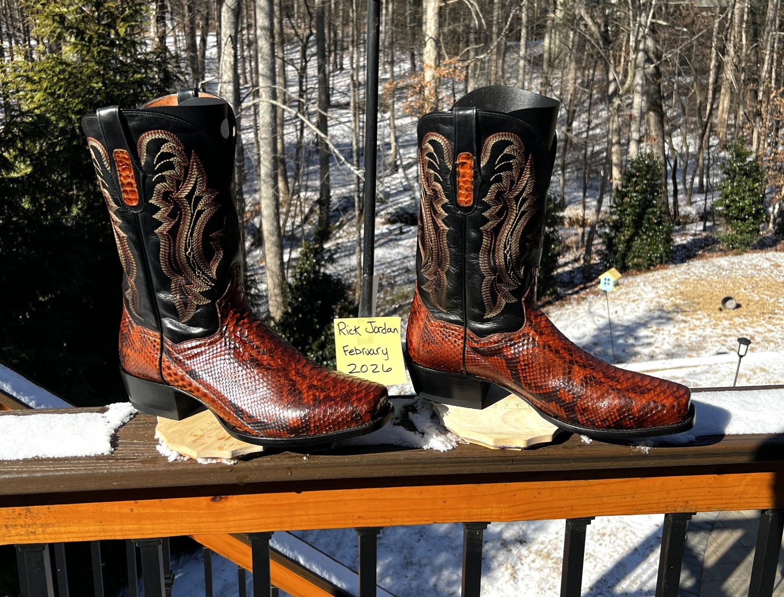 Dan Post Rustic Exotic Python Cowboy Boots in men… - image 3