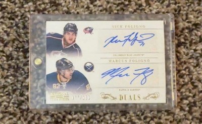 2013-14 Panini National Treasures Dual Auto Nick Foligno & Marcus Foligno  /100