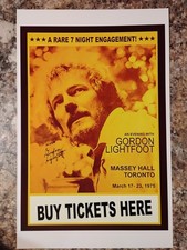GORDON LIGHTFOOT SIGNED CONCERT POSTER PRINT 2005 COA INCLUDED