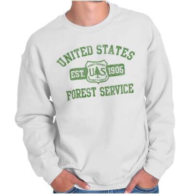 United States Forest Service National Park Adult Long Sleeve Crew Sweatshirt