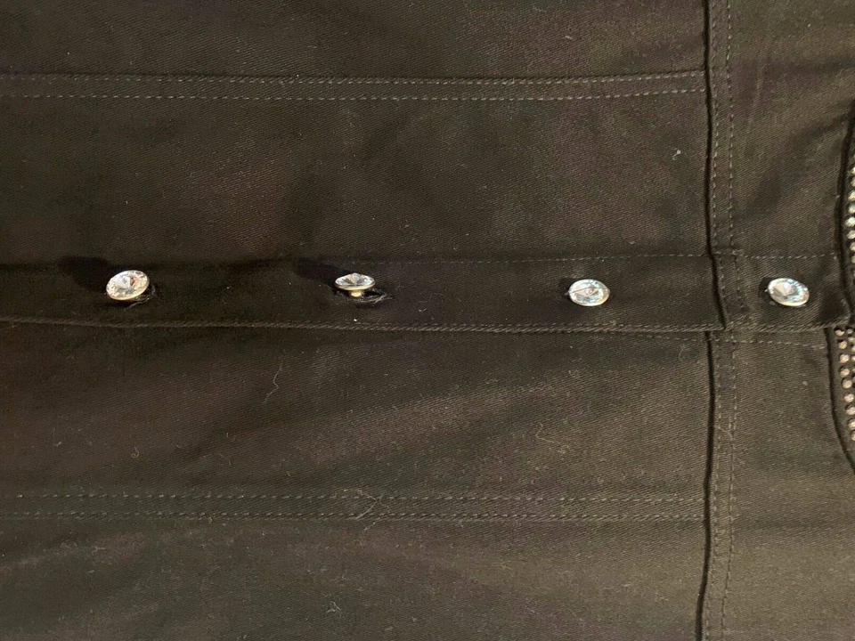Quacker Factory Black Suede Beaded/Jeweled Womens Jacket SZ LG - Image 3 of 4