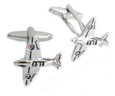 Flugzeuge Manschettenkn&ouml;pfe silber rot schwarz weiss blau MM0890 + Geschenkbox