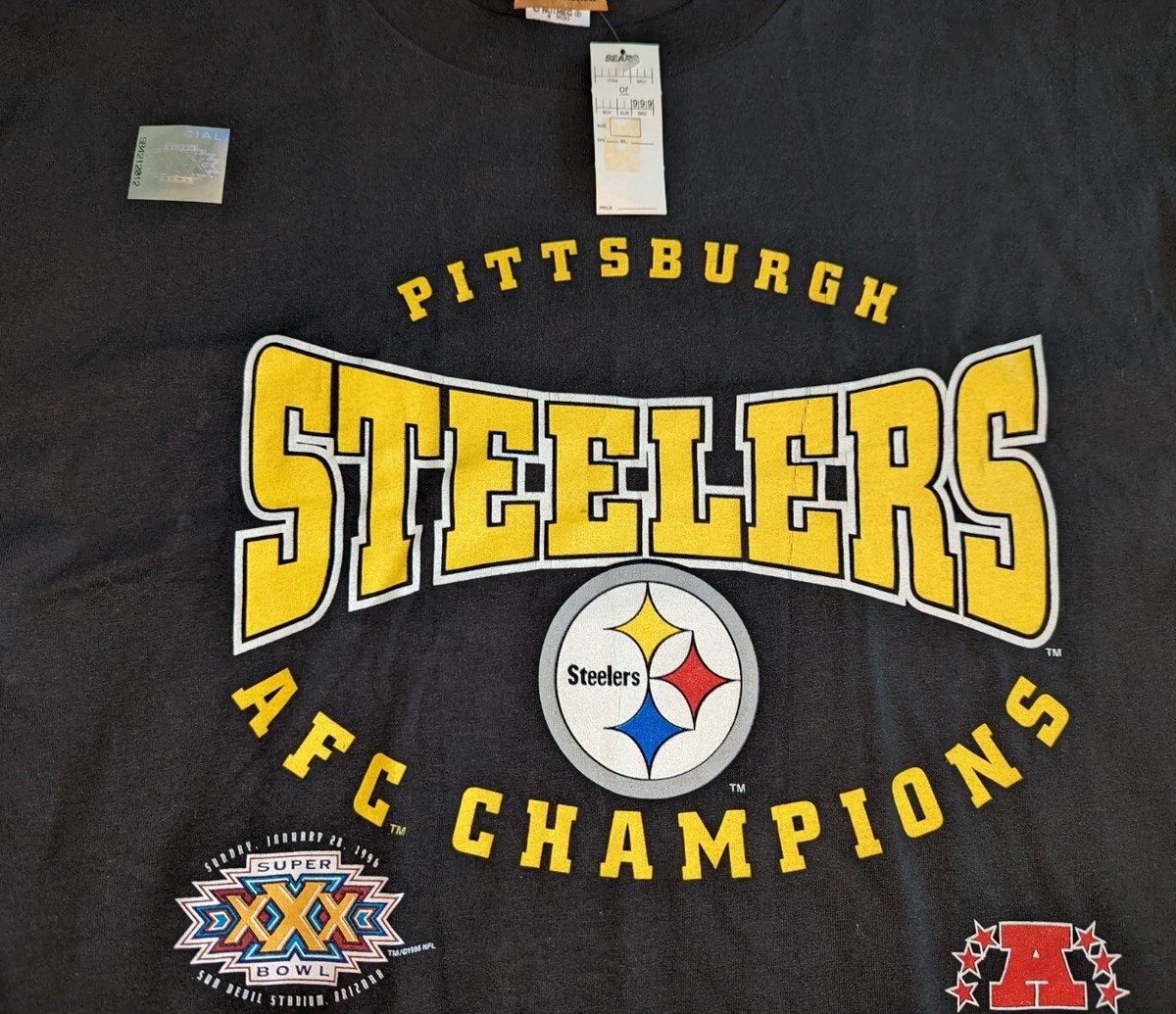 NWT Vintage 90S Nutmeg NFL Pittsburgh Steelers Afc Champions T
