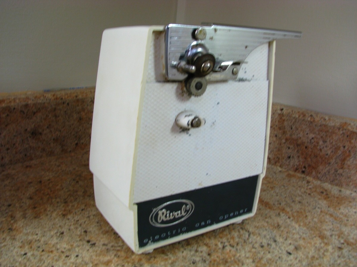 Vintage Vtg Rival Electric Can Opener Model 753A White Ivory Retro