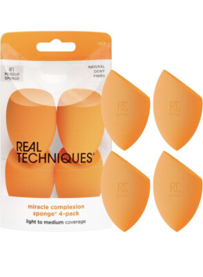 Real Techniques 1553 Miracle Complexion Sponges - Orange, Pack of 4