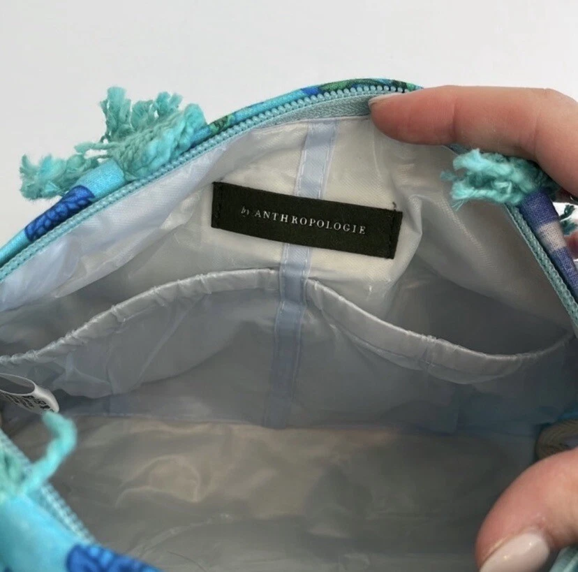 Anthropologie Corrine Frayed Makeup Cosmetic Bag - Image 4 of 4