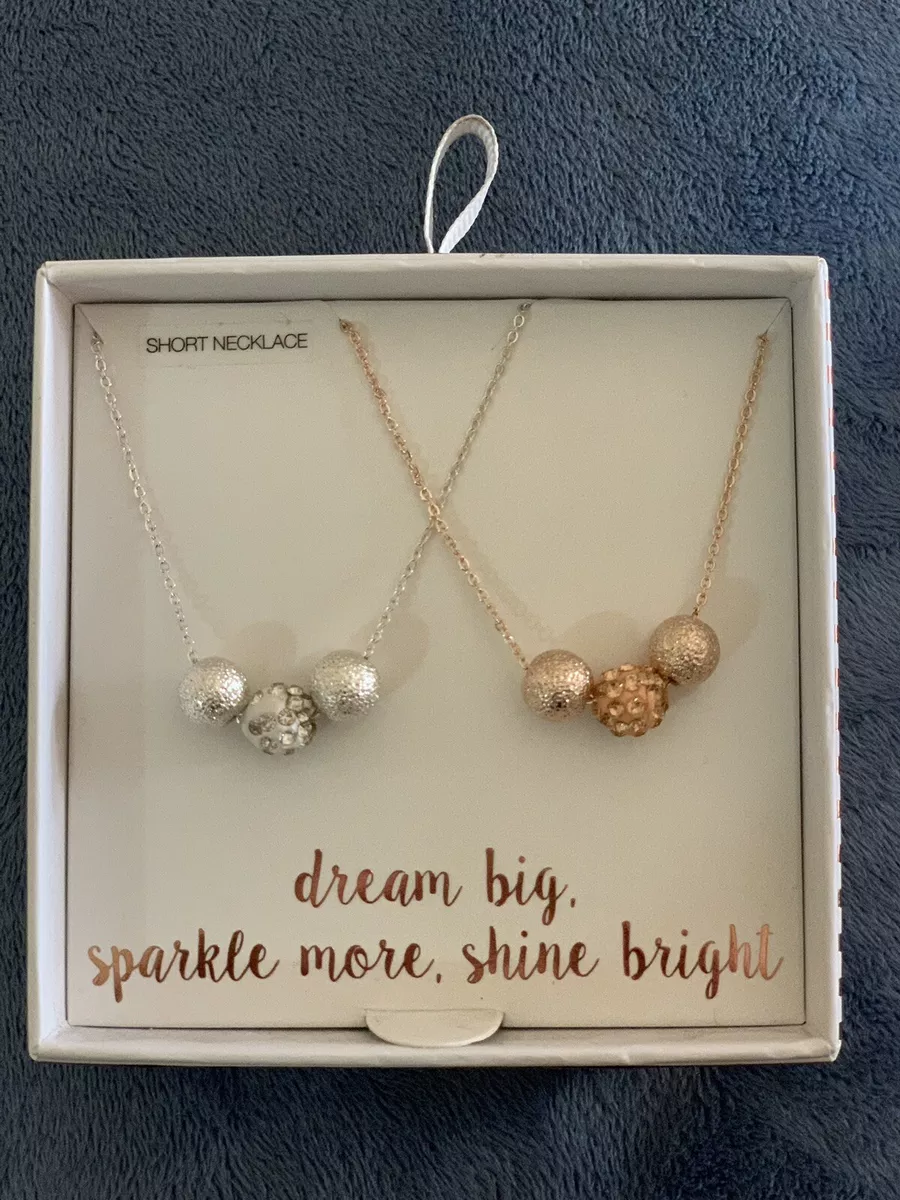 Lovisa Dream Big Sparkle More Shine Bright Short Necklace eBay