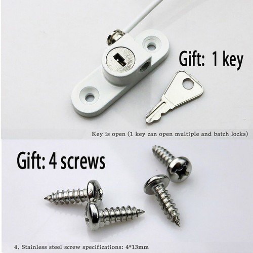 2/4X Window Door Restrictor Child Baby Safety Security Lock Cable Catch Wire UK - Picture 11 of 14