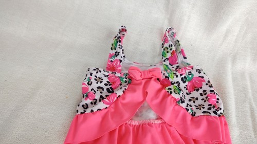 COSTUME DA BAGNO TANKINI KIDGETS BAMBINA ROSA CILIEGIA TAGLIA 18M - Foto 3 di 5