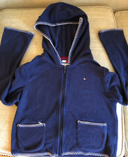 Girls size M hoodie long sleeve Tommy Hilfiger blue knit jacket